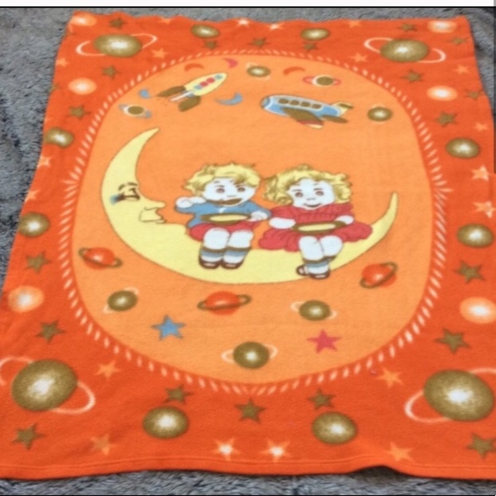 Orange color Kid’s Fleece blanket throw size 53” * 45”
